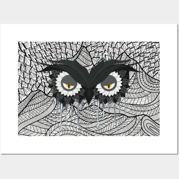 Owl eyes Mountainview Wall Art by LaartStudio